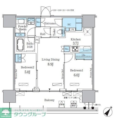 HARUMI FLAG PORT VILLAGE B棟の物件間取画像